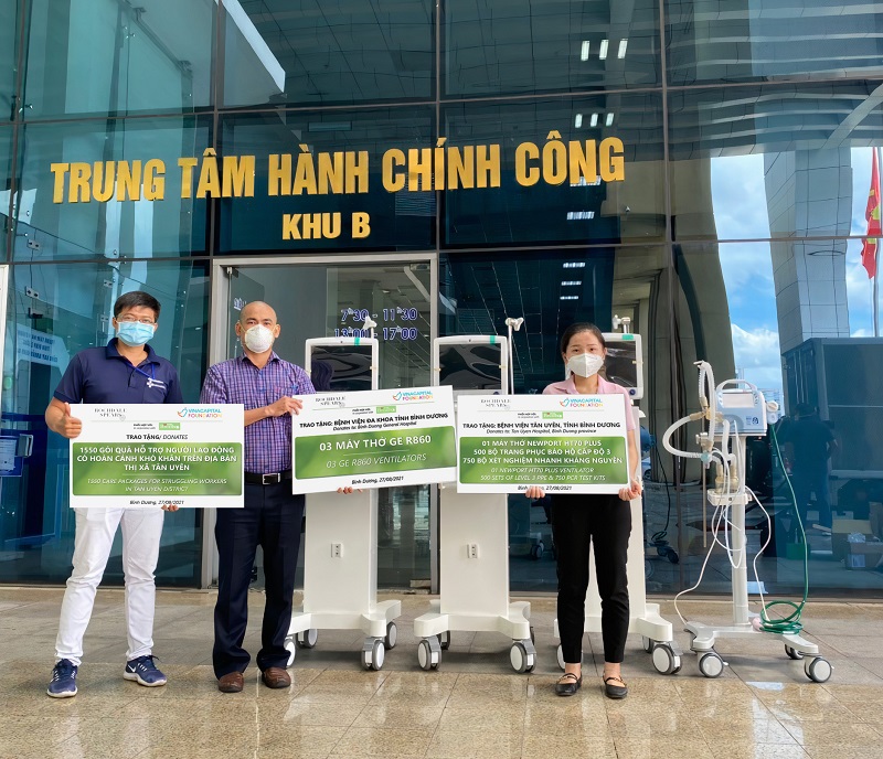 Rochdale Spears tài trợ máy thở và gói quà hỗ trợ đồng hành cùng các bệnh viện và người lao động bị ảnh hưởng bởi covid-19 tại Bình Dương
